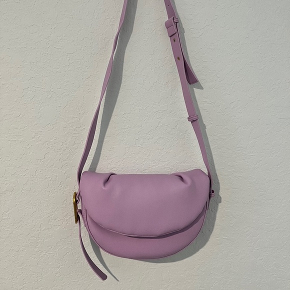 STREET LEVEL Fleur Half Moon Crossbody - Lilac - Picture 1 of 6